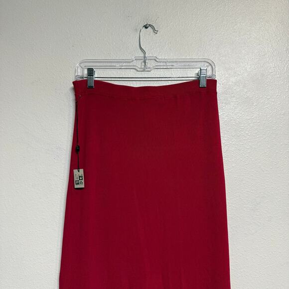 Max Studio Red Knit Maxi Skirt Sz M NWT - Picture 9 of 13